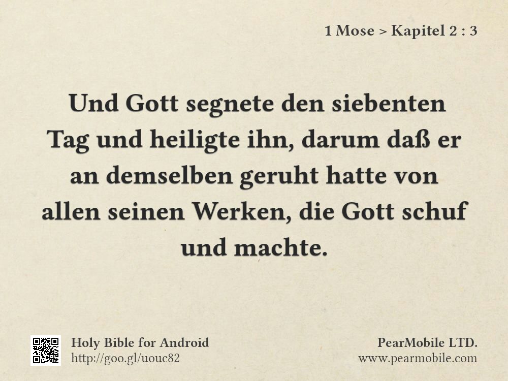 1 Mose, Kapitel 2:3